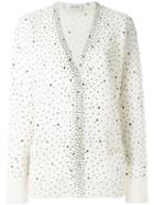 Saint Laurent Jewelled Cardigan, Women's, Size: Medium, White, Nylon/mohair/wool