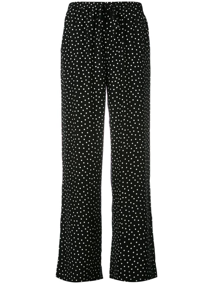 P.a.r.o.s.h. Wide Leg Polka Dot Trousers - Black