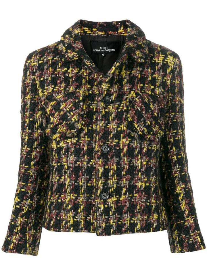 Comme Des Garçons Pre-owned Boucle Cropped Jacket - Black