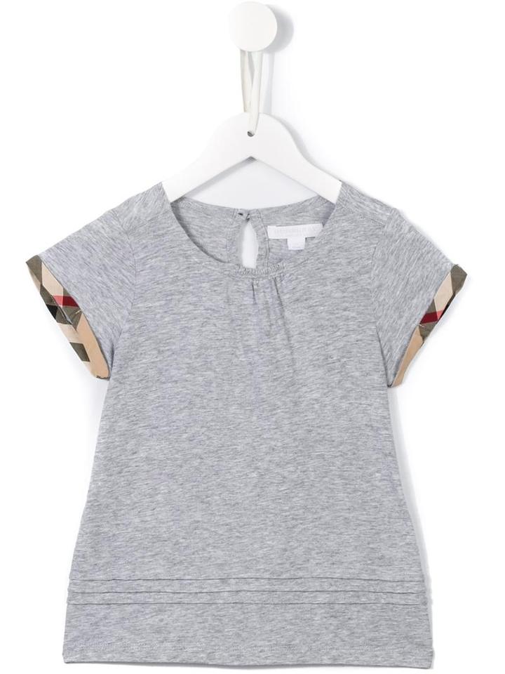 Burberry Kids Contrast Trim T-shirt, Girl's, Size: 10 Yrs, Grey