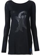 Yohji Yamamoto Side Slit Long T-shirt, Women's, Size: 2, Black, Cotton