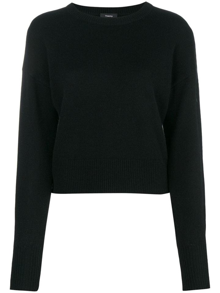 Theory Cashmere Round Neck Jumper - Black