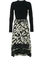 Proenza Schouler Printed Fit And Flare Dress, Women's, Size: 2, Black, Silk/spandex/elastane/viscose