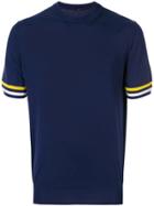 Larusmiani Contrast-sleeve T-shirt - Blue