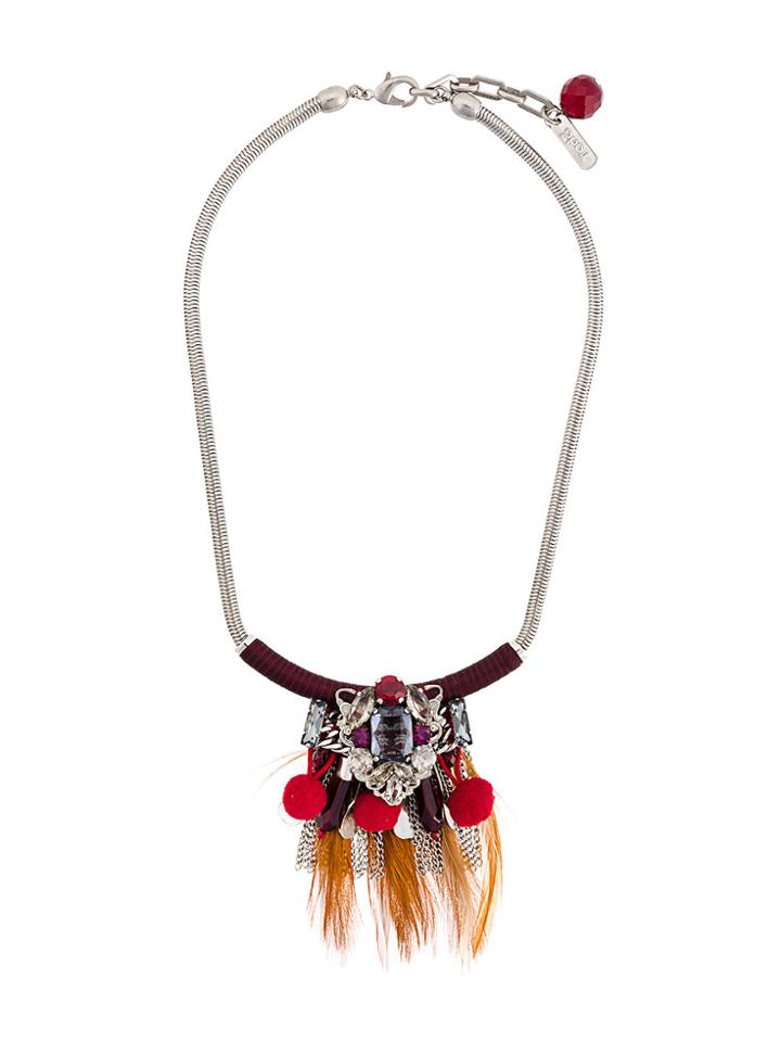 Radà Feather Pendant Necklace - Metallic