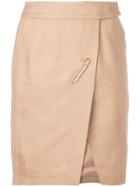 Alexandre Vauthier Safety Pin Detail Check Skirt - Neutrals