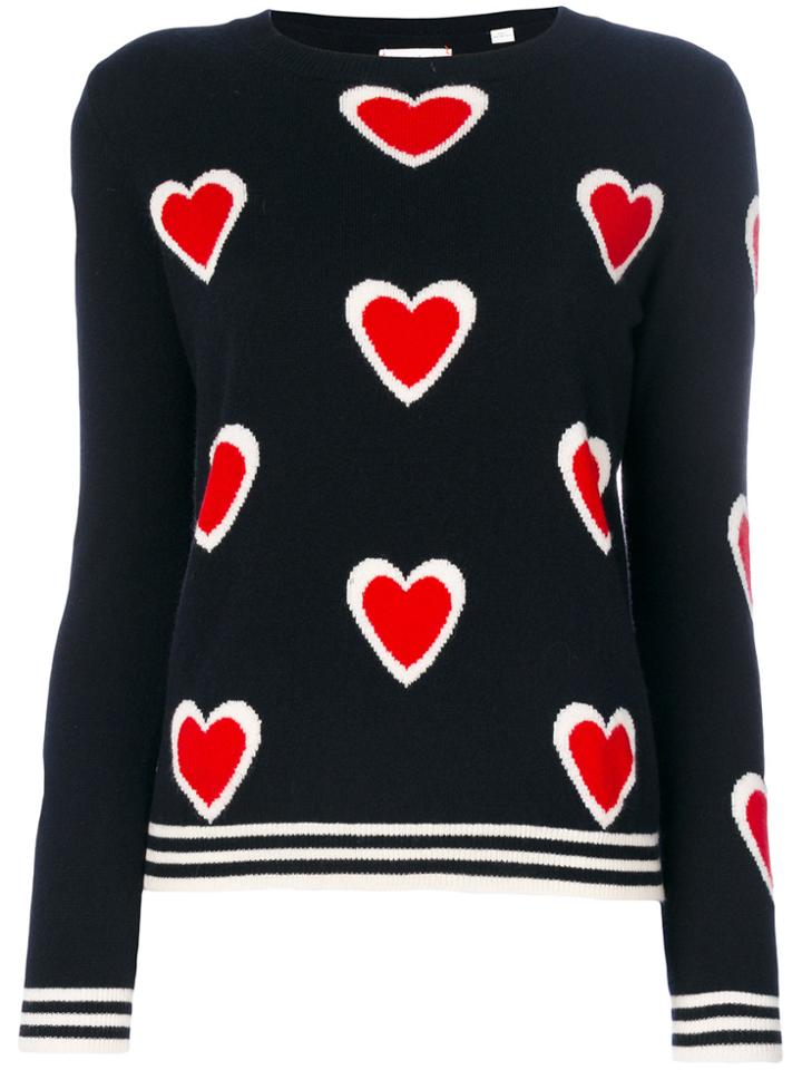 Chinti & Parker Cashmere All Over Heart Burst Sweater - Blue