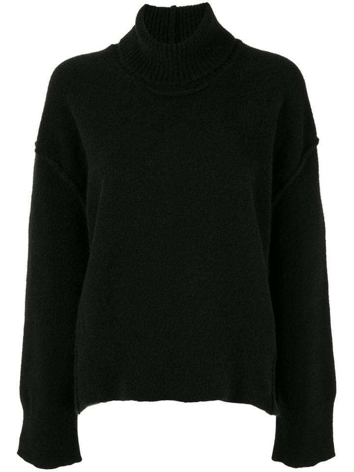 Isabel Benenato Roll Neck Jumper - Black