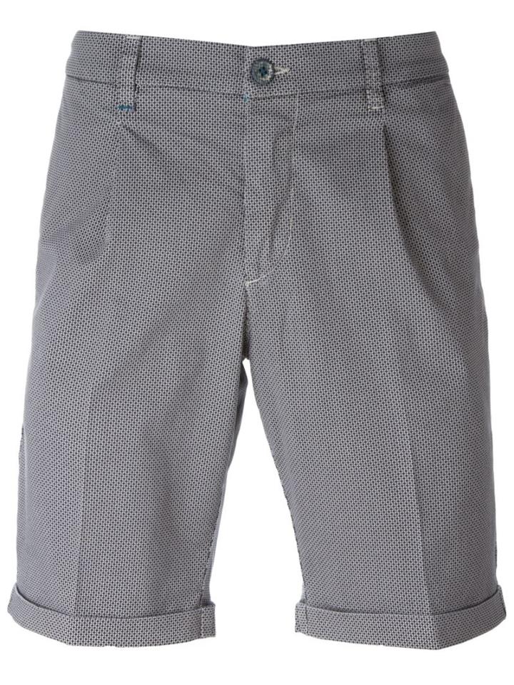 Re-hash Printed Chino Shorts, Men's, Size: 33, Blue, Cotton/spandex/elastane