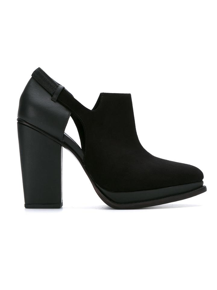 Studio Chofakian Suede Open Boots - Black