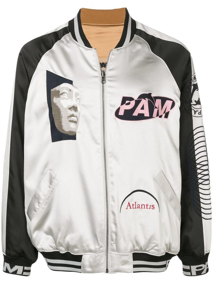 Perks And Mini Embroidered Details Bomber Jacket - Silver