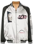 Perks And Mini Embroidered Details Bomber Jacket - Silver