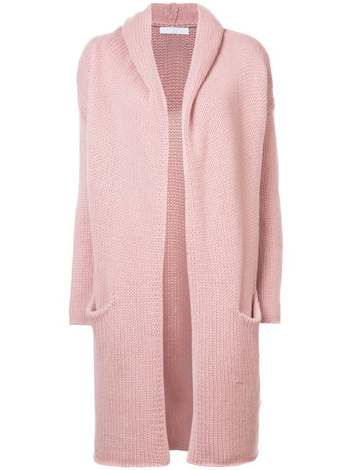 Theperfext Oversize Hooded Cardigan - Pink & Purple