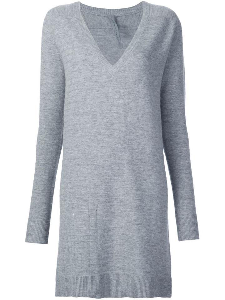 Raquel Allegra V-neck T-shirt Dress, Women's, Size: 1, Grey, Cashmere/merino