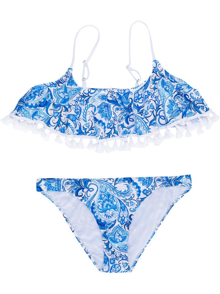Mc2 Saint Barth Kids Teen Paisley Print Bikini - Blue
