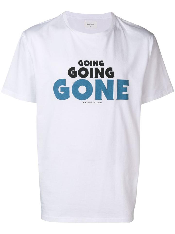 Wood Wood Slogan Round Neck T-shirt - White