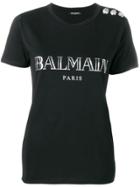Balmain Embellished Buttons T-shirt - Black