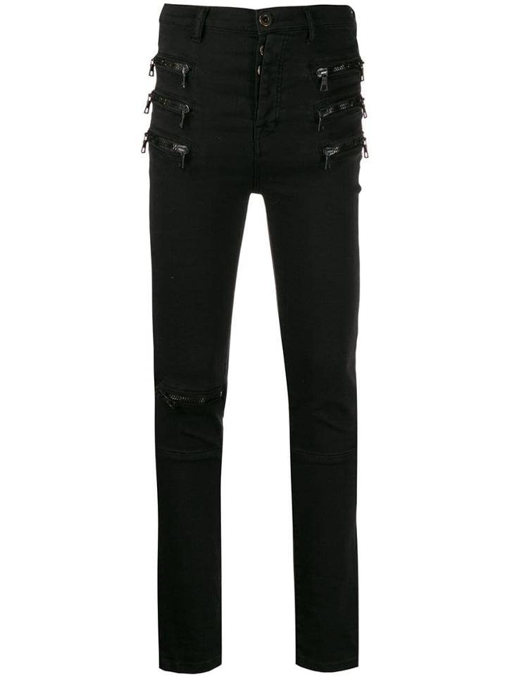 Unravel Project Multi-zip Skinny Jeans - Black