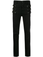 Unravel Project Multi-zip Skinny Jeans - Black