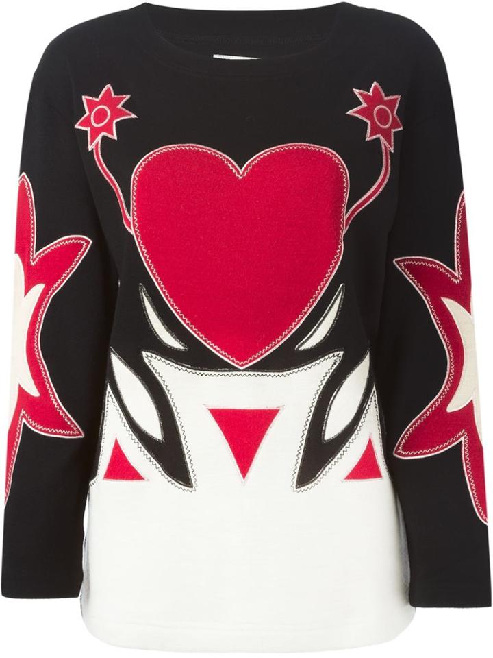 Moschino Vintage Appliqué Heart Sweater - Black