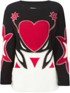 Moschino Vintage Appliqué Heart Sweater - Black