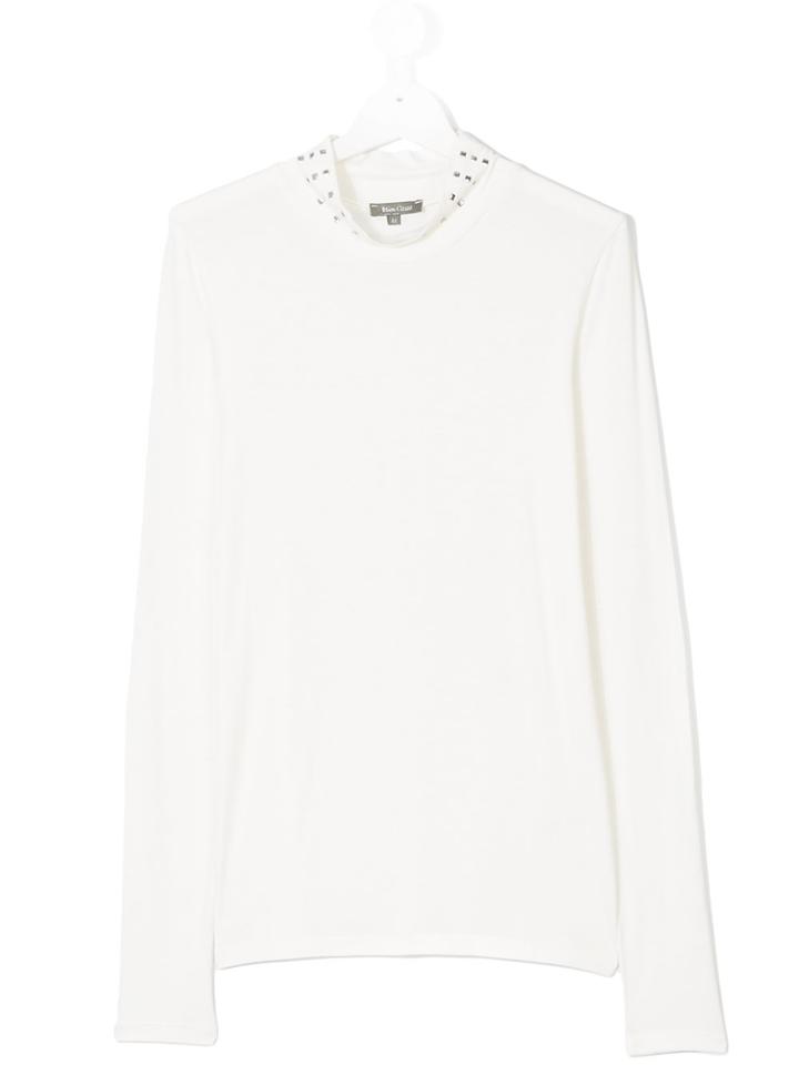 Miss Grant Kids Embellished Turtleneck Top - White