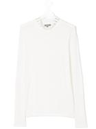 Miss Grant Kids Embellished Turtleneck Top - White