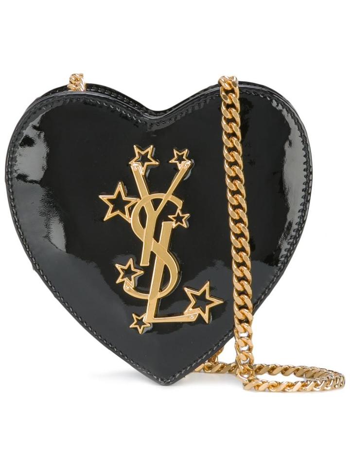 Saint Laurent Mini 'love' Crossbody Heart Bag, Women's, Black