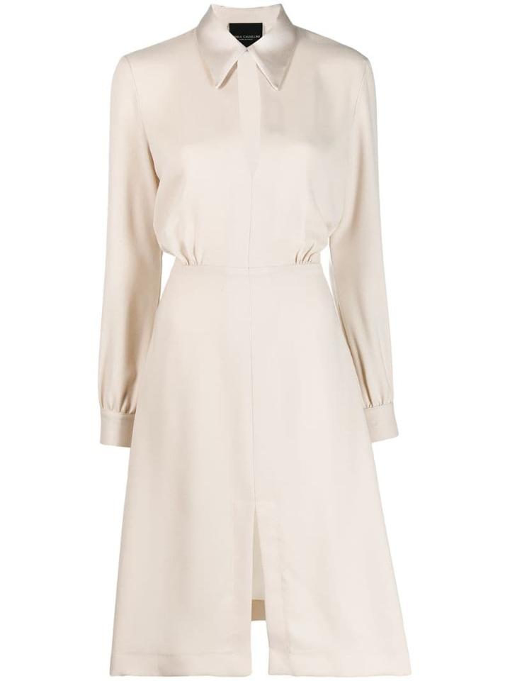 Erika Cavallini Crepe Shirt Dress - Neutrals