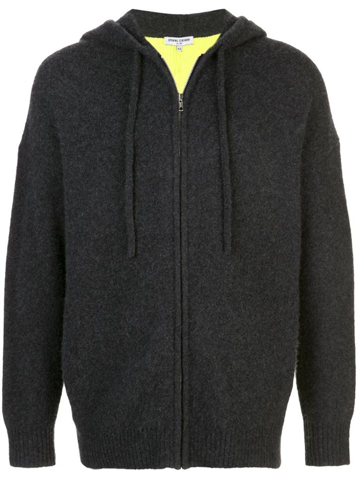Opening Ceremony Drawstring Colour-block Hoodie - Grey