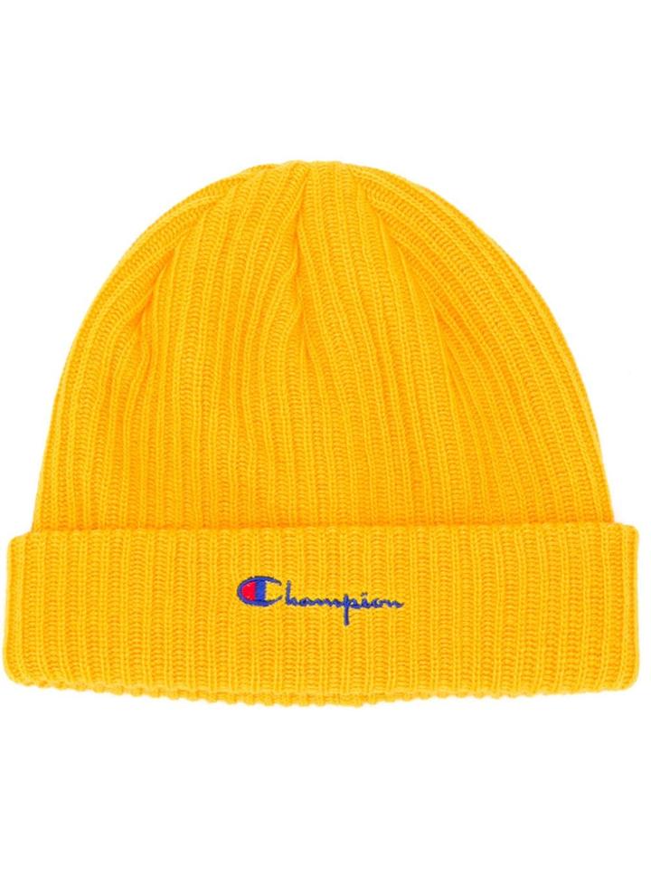 Champion Logo Embroidered Beanie - Yellow & Orange