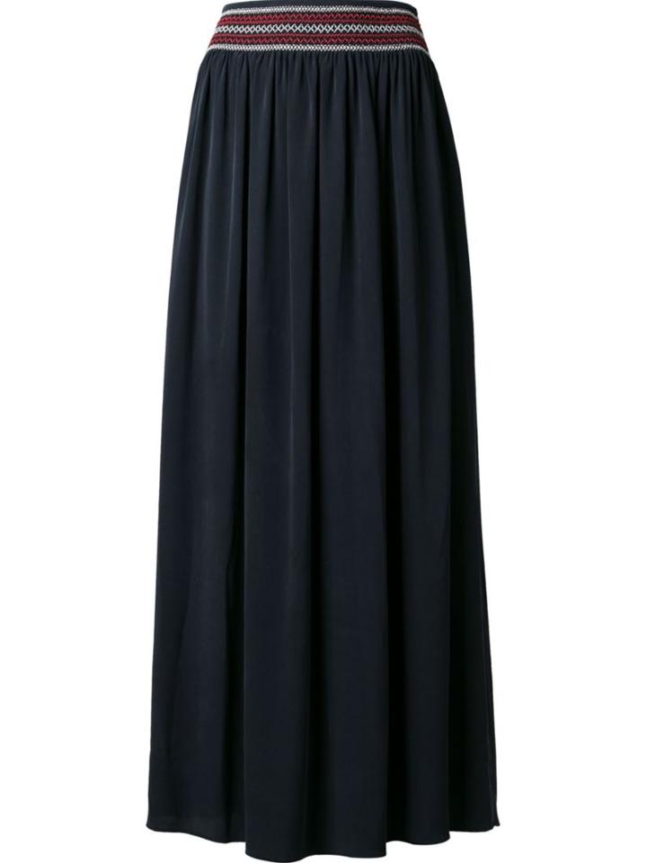 Vanessa Bruno Embroidered Waist Skirt, Women's, Size: 38, Black, Silk