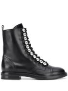 Casadei Crystal-embellished Boots - Black