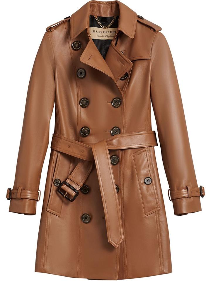 Burberry Sandringham Fit Lambskin Trench Coat - Brown