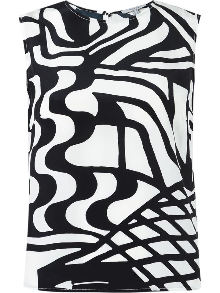 Isolda - Sleeveless Printed Blouse - Women - Silk - 38, Women's, White, Silk