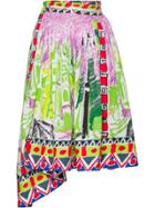Prada Printed Poplin Skirt - Green