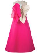 Delpozo - Contrast Twist Effect Dress - Women - Linen/flax - 38, Pink/purple, Linen/flax