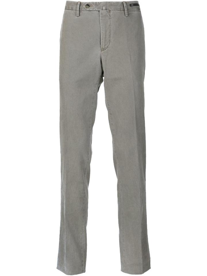 Pt01 'northern Lights' Tapered Trousers, Men's, Size: 48, Grey, Cotton/spandex/elastane