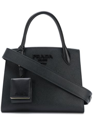 Prada Small Paradigm Tote Bag - Black