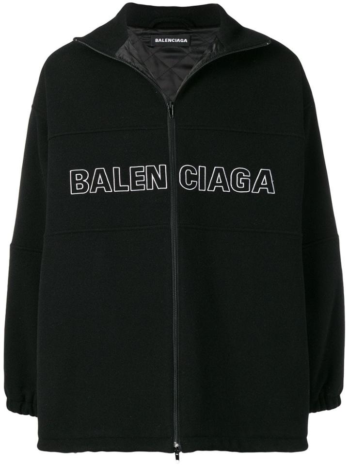 Balenciaga Logo Track Coat - Black