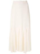 Magrella Pleated Midi Skirt - White