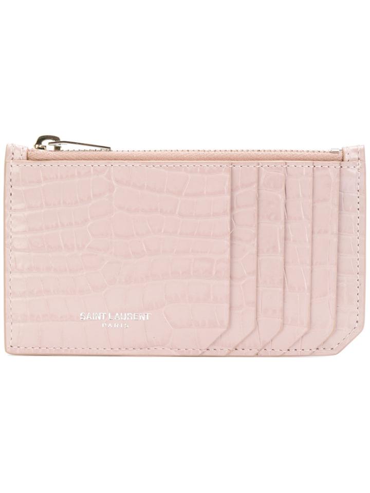 Saint Laurent Paris 5 Fragments Zip Pouch - Pink & Purple