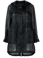 Herno Sheer Button Up Coat - Black