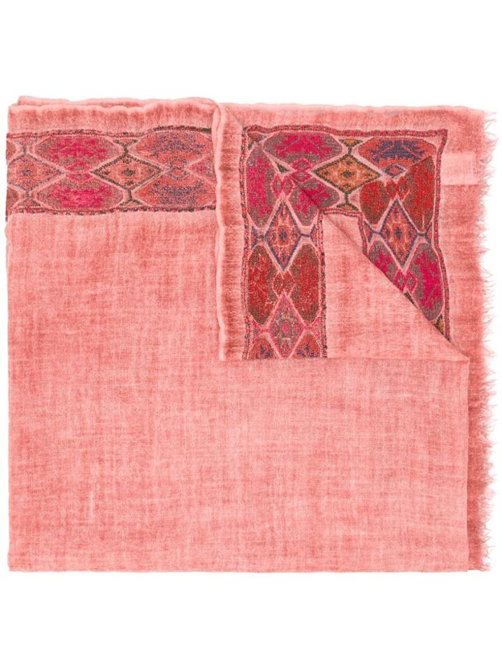 Faliero Sarti Embroidered Edge Scarf - Pink & Purple