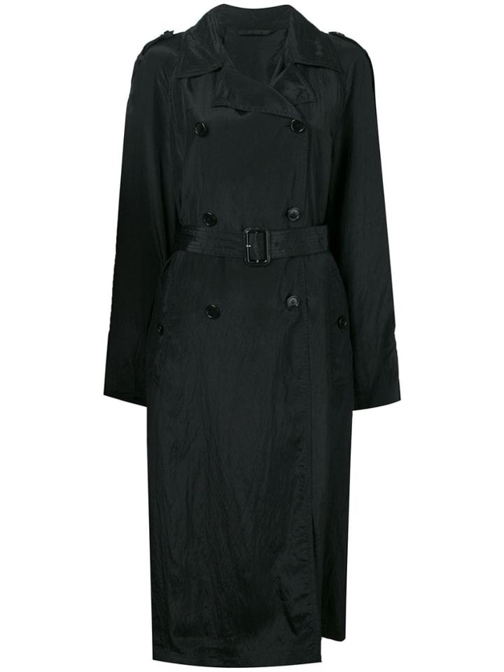 Helmut Lang Double-breasted Trench Coat - Black