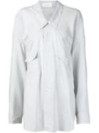 Faith Connexion Pinstripe Oversized Shirt, Women's, Size: Medium, White, Silk