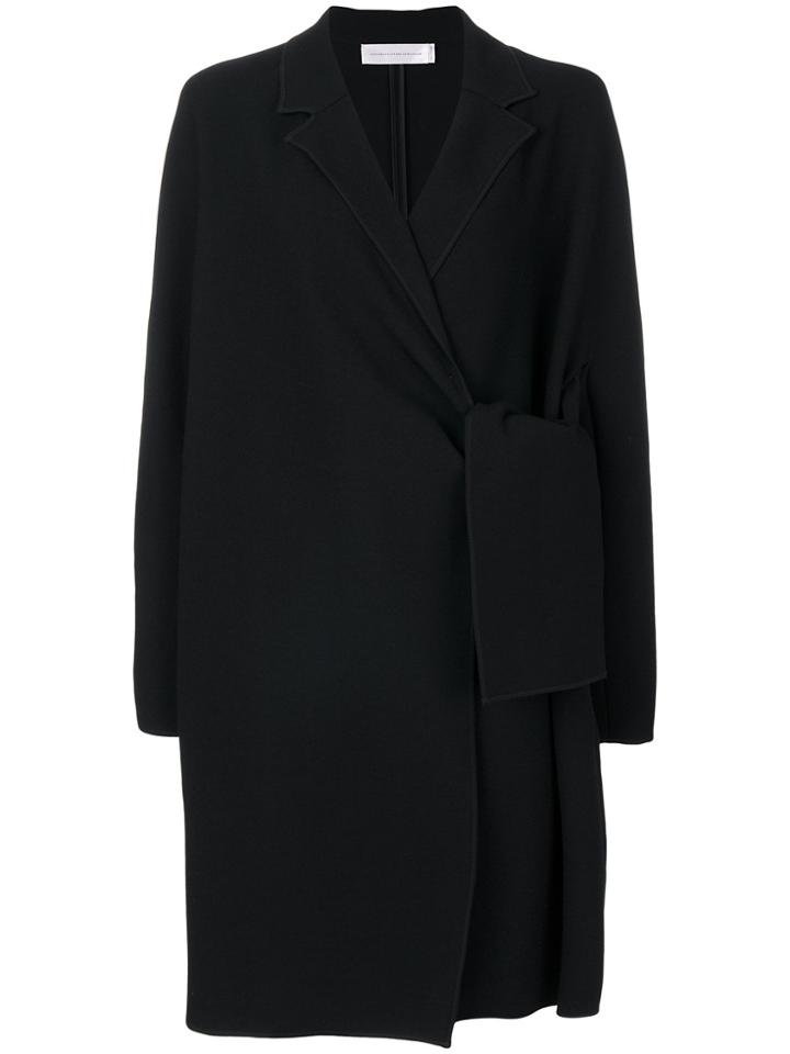 Victoria Victoria Beckham Side Tie Coat - Black
