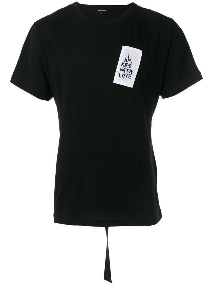 Ann Demeulemeester - Embroidered Patch T-shirt - Men - Cotton/viscose - M, Black, Cotton/viscose