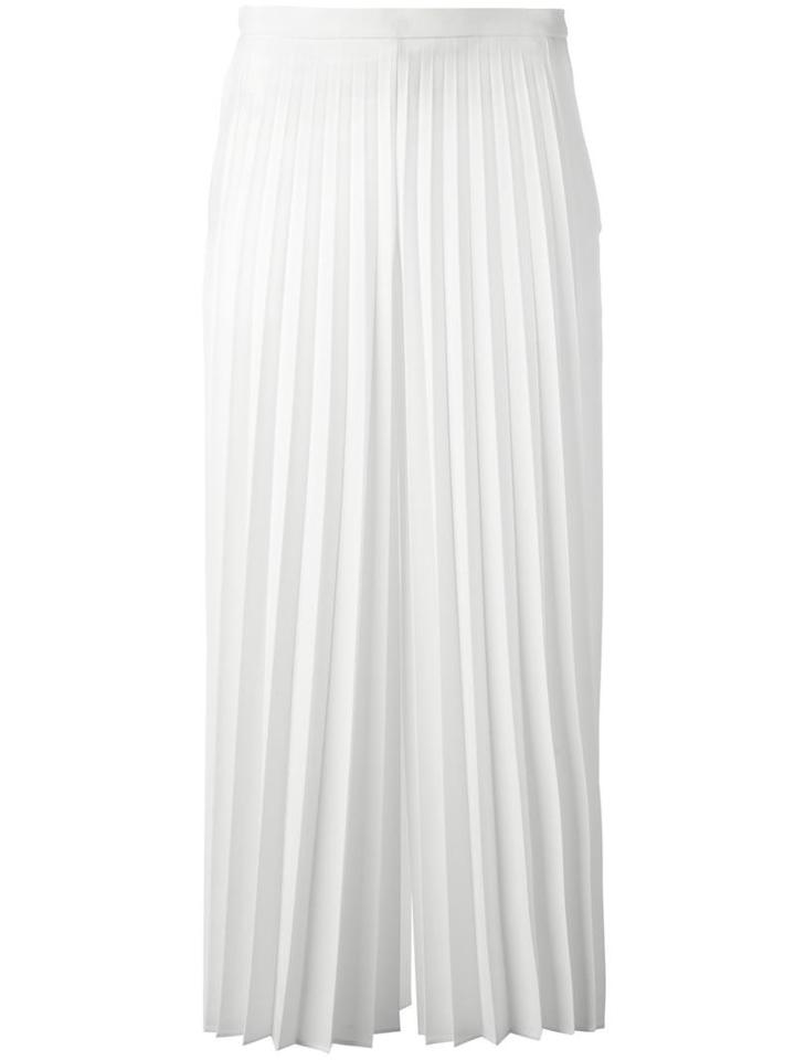 Blugirl Pleated Cropped Trousers, Women's, Size: 38, White, Polyester/spandex/elastane