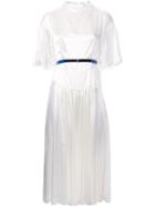 Toga Flutter Sleeve Pleated Dress